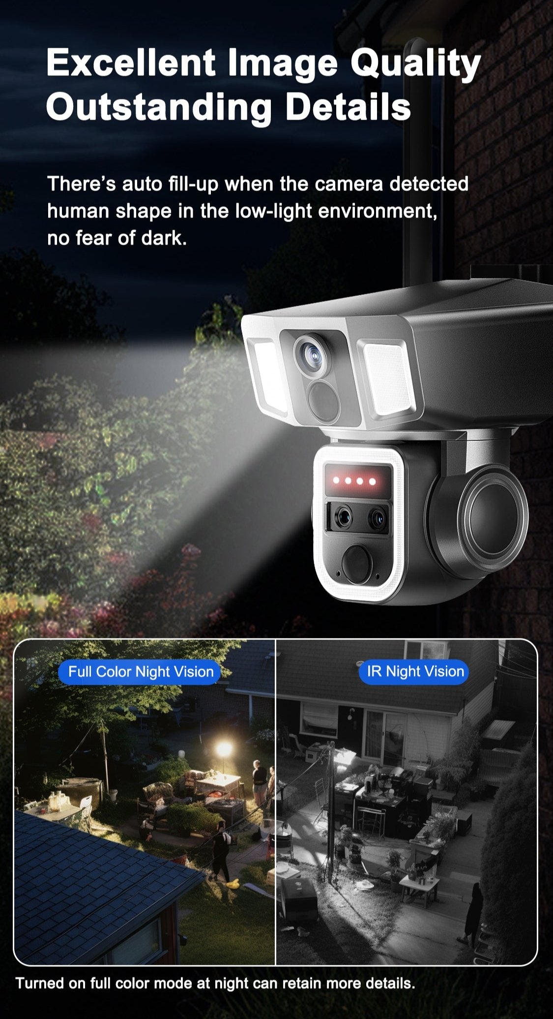 ELE- E7A（4G vision） 2K Solar&Battery  Dual Linkage PTZ  Camera