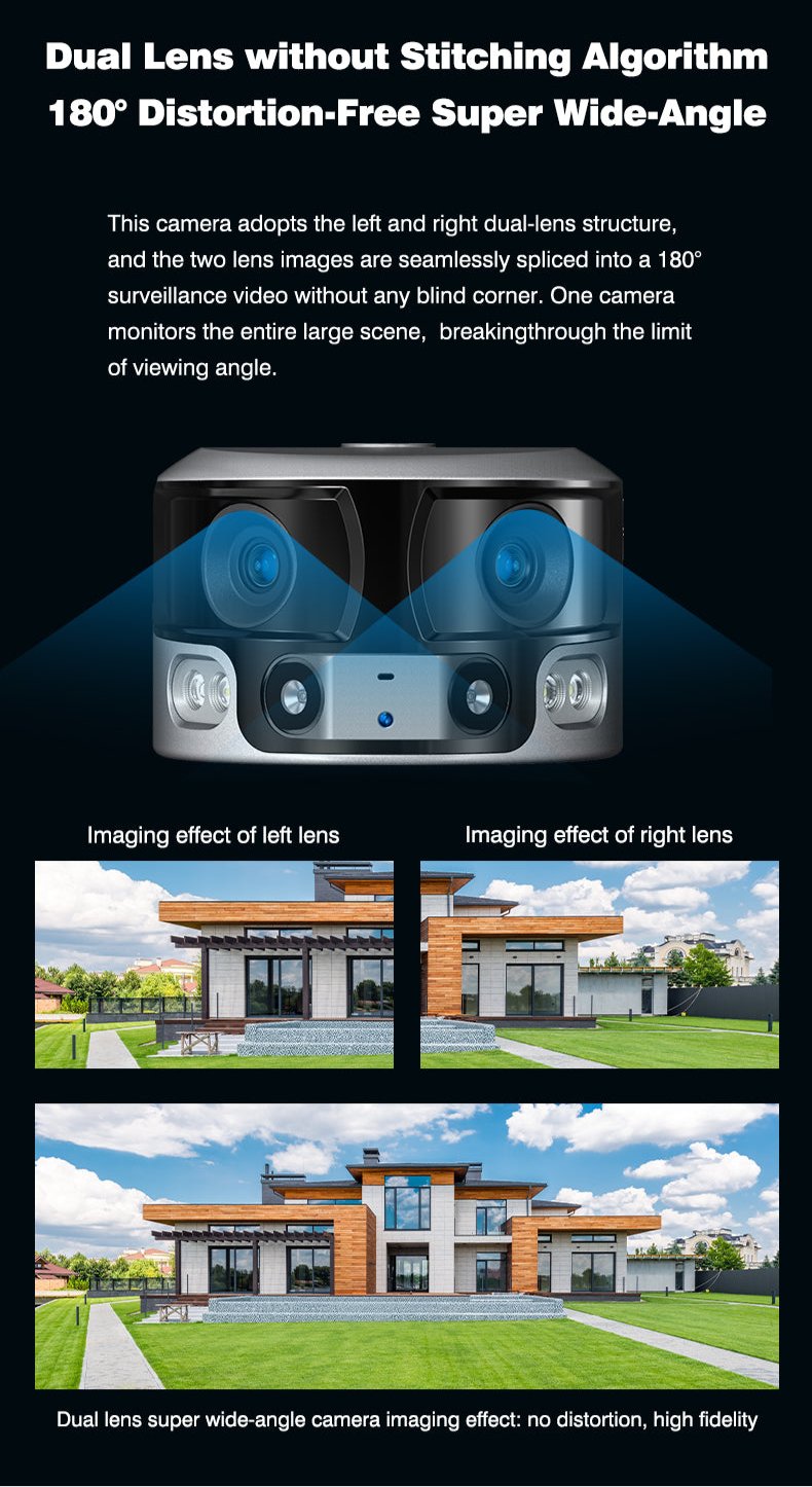 ELE- E6 (4G Vision) 4K Solar- und Akku-Doppelobjektiv-Ultraweitwinkel-Akkukamera